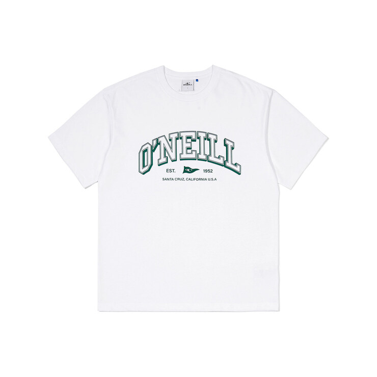O&#039;NEILL KOREA - 남성 프론트 플래그 아치레터 반팔 티셔츠 OMTRM2706-101